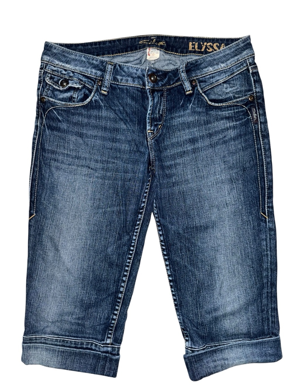 Silver Jeans Co Elyssa Capri Jeans Women’s 30 Embroidered Pocket Medium Wash